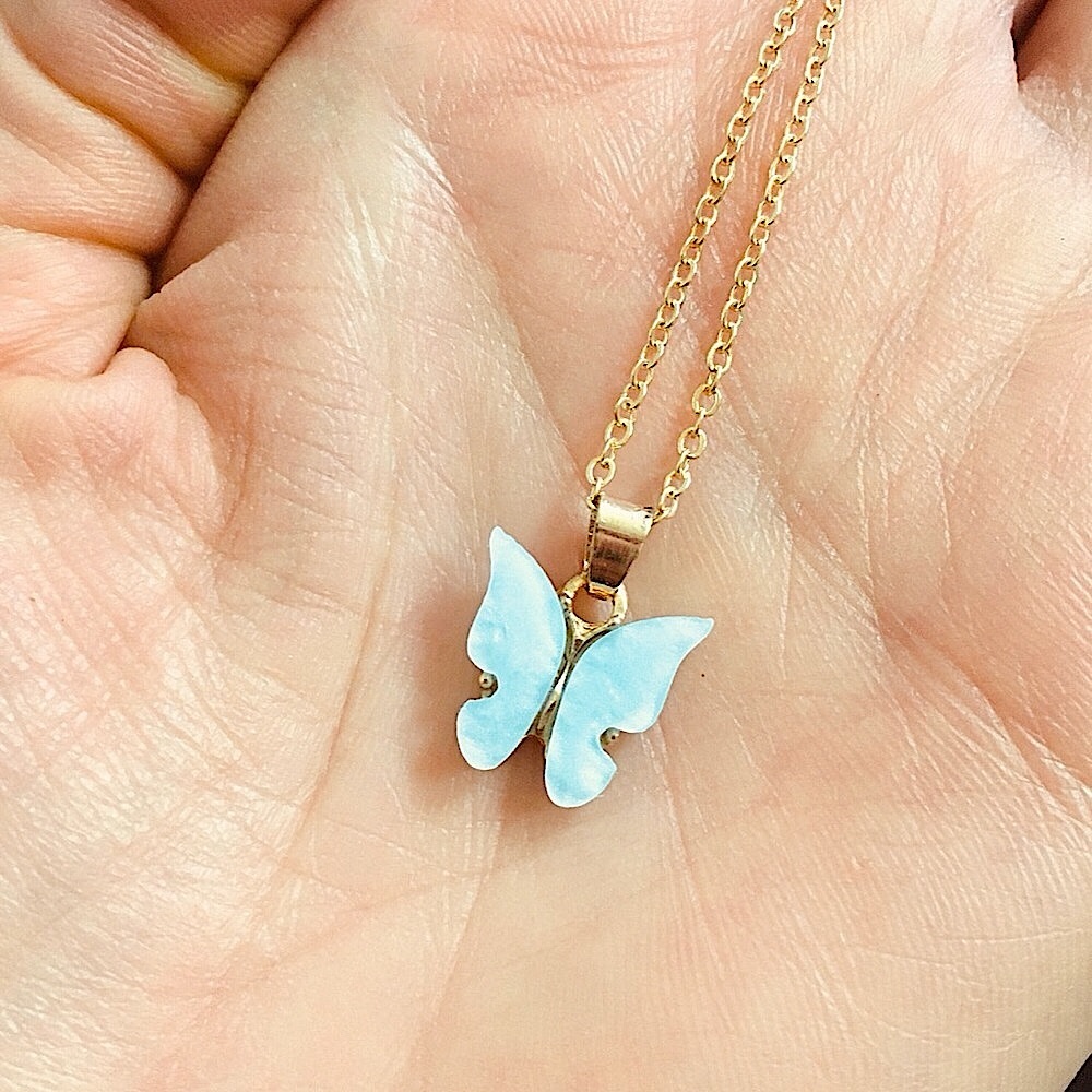 Blue Butterfly Necklace